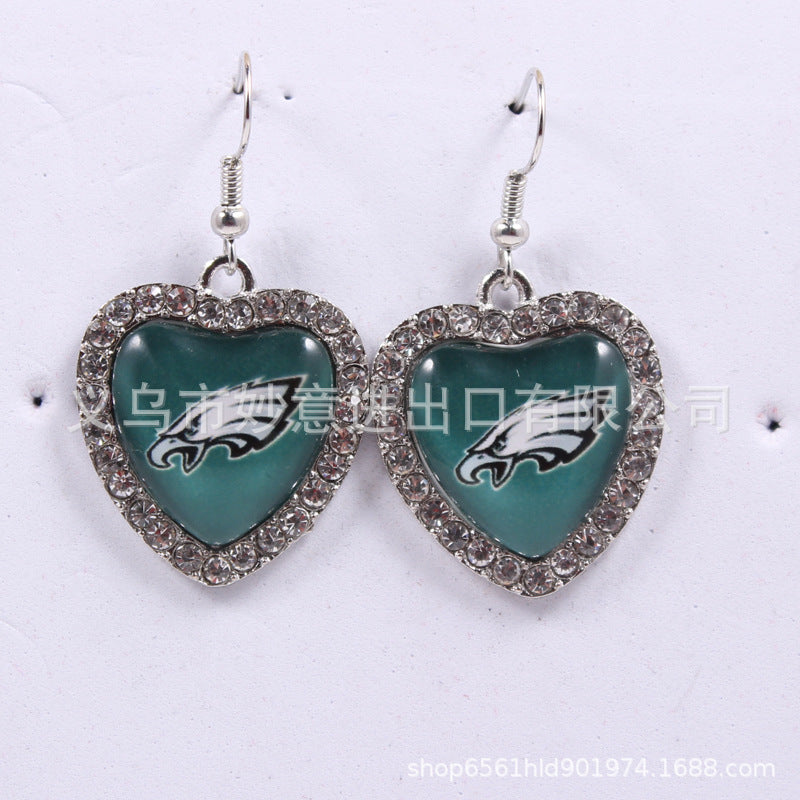 Wholesale Peach Dot Diamond Logo Earrings